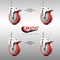 Service Caster 5 Inch 316SS Red Polyurethane Wheel Swivel 3/8 Inch Stem Caster Set Lock Brake SS316TSTTL20S514-PPUB-RED-381615-4 - alternate 3